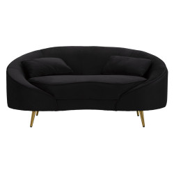 CANAPÉ 2 PLACES OSLO AVEC COUSSINS NOIR CM 148X84X68