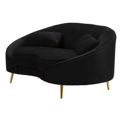 CANAPÉ 2 PLACES OSLO AVEC COUSSINS NOIR CM 148X84X68