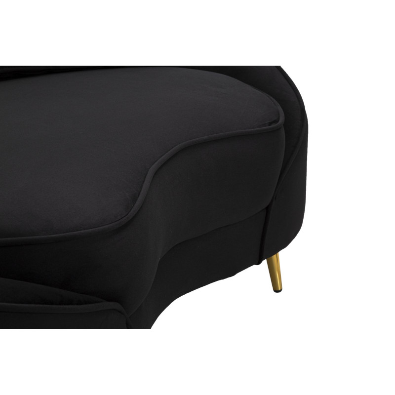 CANAPÉ 2 PLACES OSLO AVEC COUSSINS NOIR CM 148X84X68
