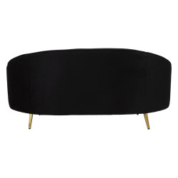 CANAPÉ 2 PLACES OSLO AVEC COUSSINS NOIR CM 148X84X68