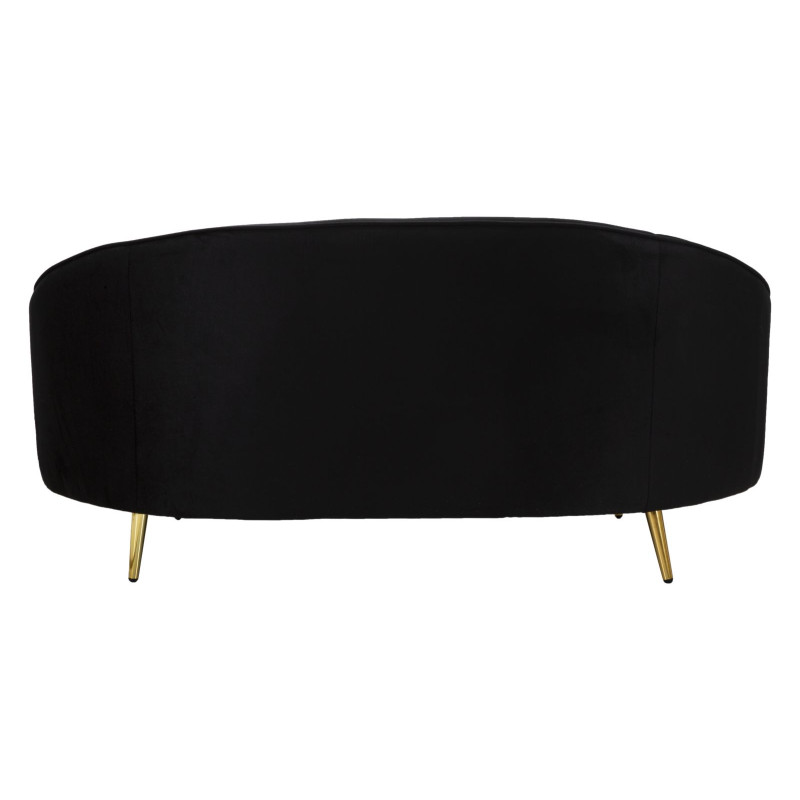 CANAPÉ 2 PLACES OSLO AVEC COUSSINS NOIR CM 148X84X68