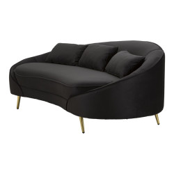 CANAPÉ 3 PLACES OSLO AVEC COUSSINS NOIR CM 185X84X68