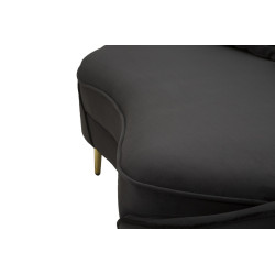 CANAPÉ 3 PLACES OSLO AVEC COUSSINS NOIR CM 185X84X68