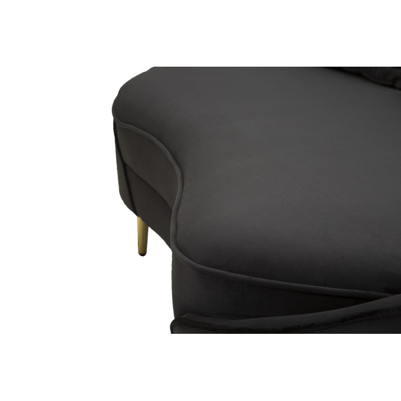 CANAPÉ 3 PLACES OSLO AVEC COUSSINS NOIR CM 185X84X68