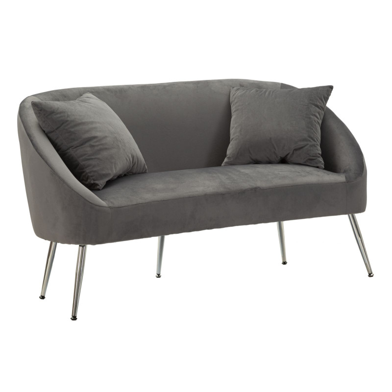 CANAPÉ ARGENTÉ AVEC COUSSINS CM 137X69X79