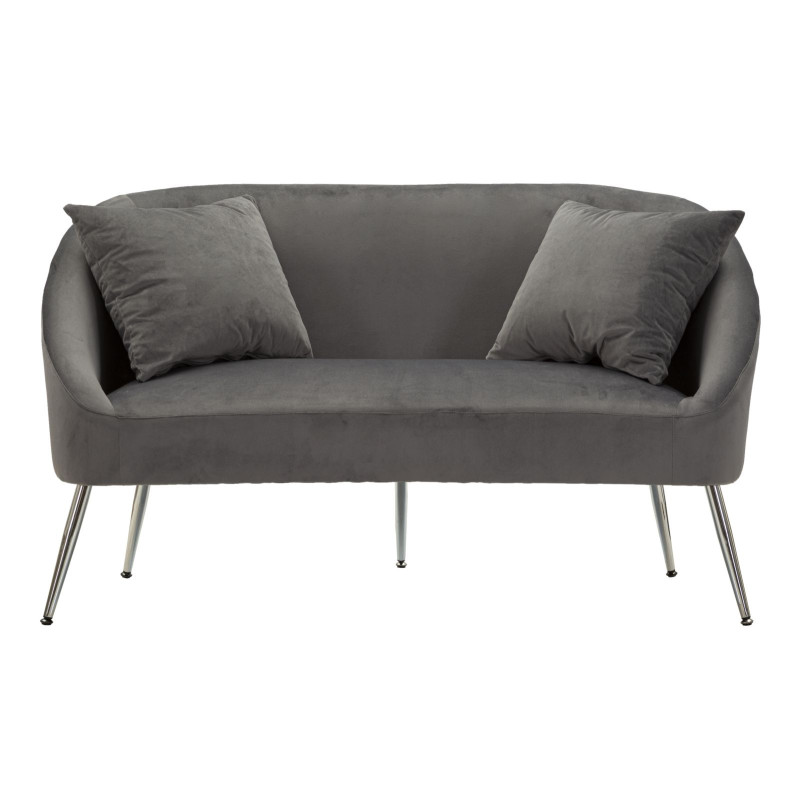 CANAPÉ ARGENTÉ AVEC COUSSINS CM 137X69X79