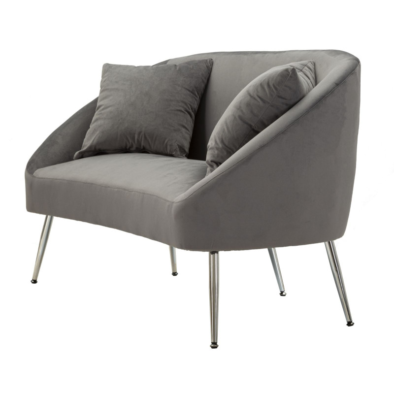CANAPÉ ARGENTÉ AVEC COUSSINS CM 137X69X79