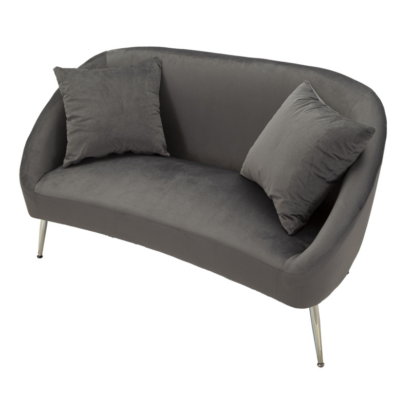 CANAPÉ ARGENTÉ AVEC COUSSINS CM 137X69X79