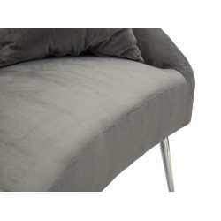 CANAPÉ ARGENTÉ AVEC COUSSINS CM 137X69X79