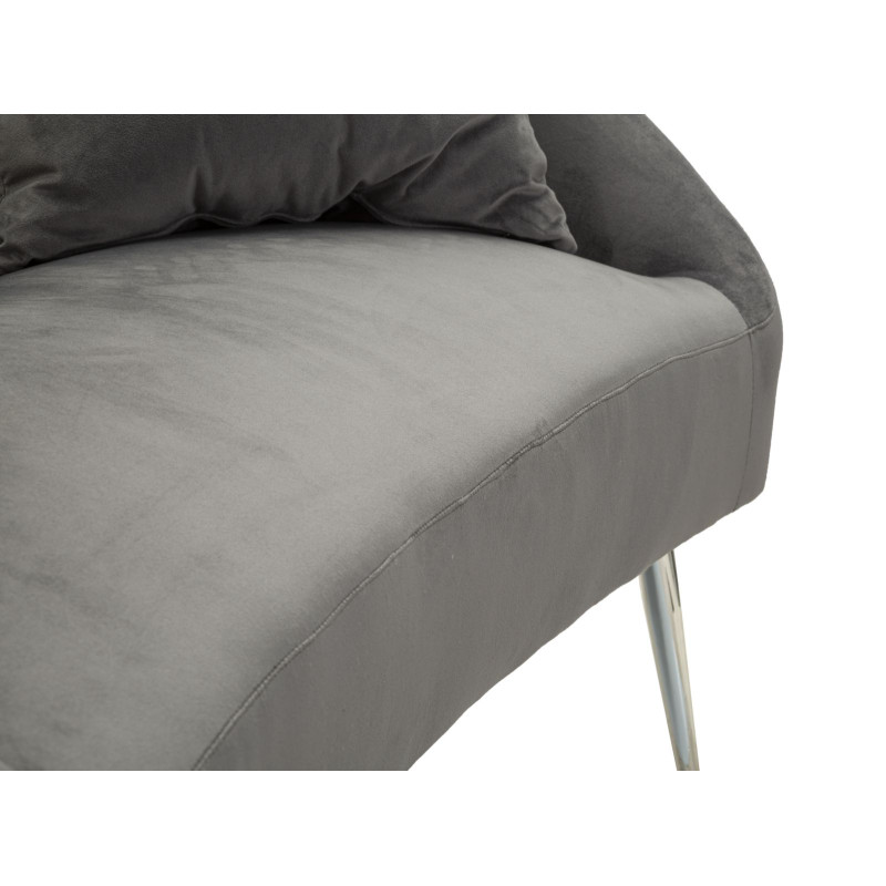 CANAPÉ ARGENTÉ AVEC COUSSINS CM 137X69X79