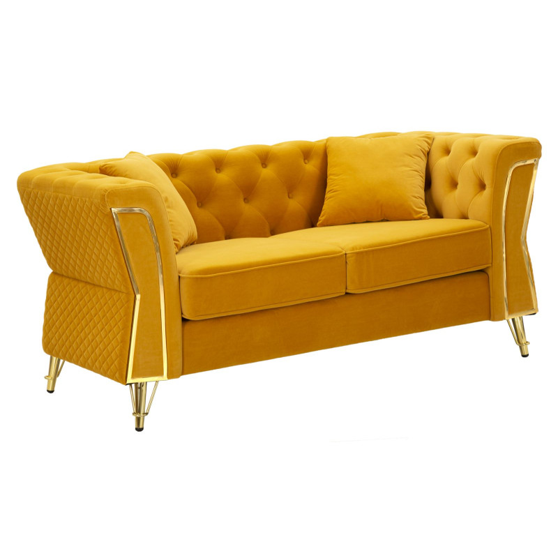 CANAPÉ EMY MOUTARDE AVEC COUSSINS CM 162X83X76