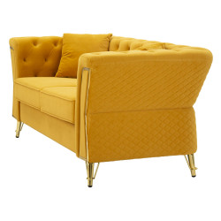 CANAPÉ EMY MOUTARDE AVEC COUSSINS CM 162X83X76