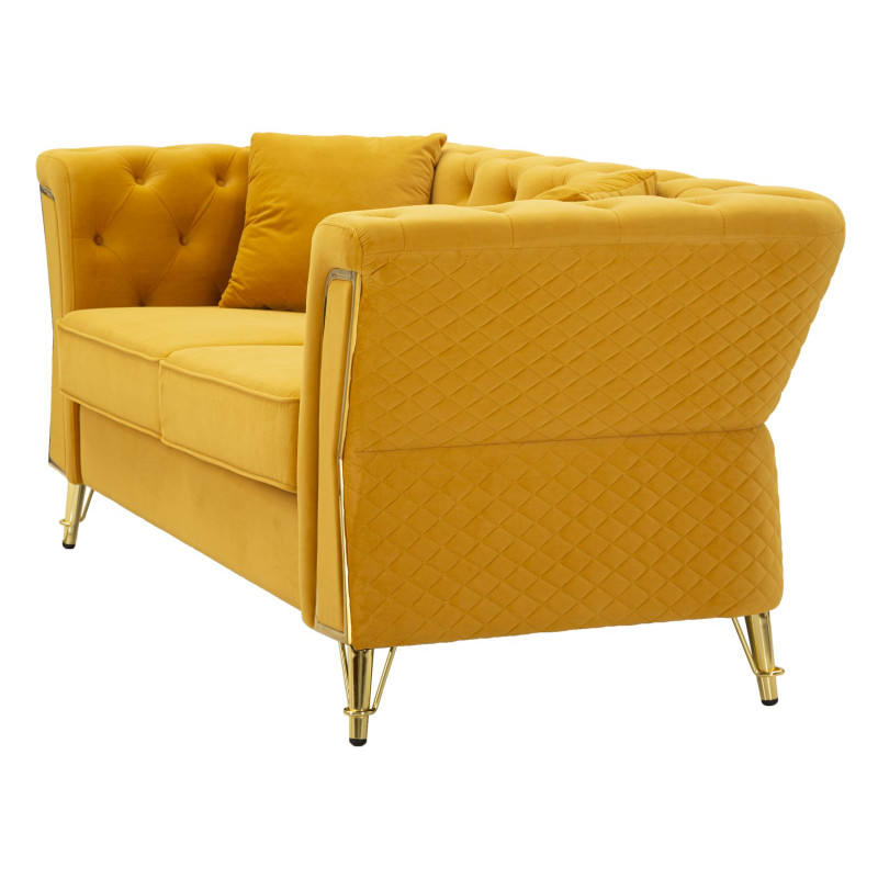 CANAPÉ EMY MOUTARDE AVEC COUSSINS CM 162X83X76
