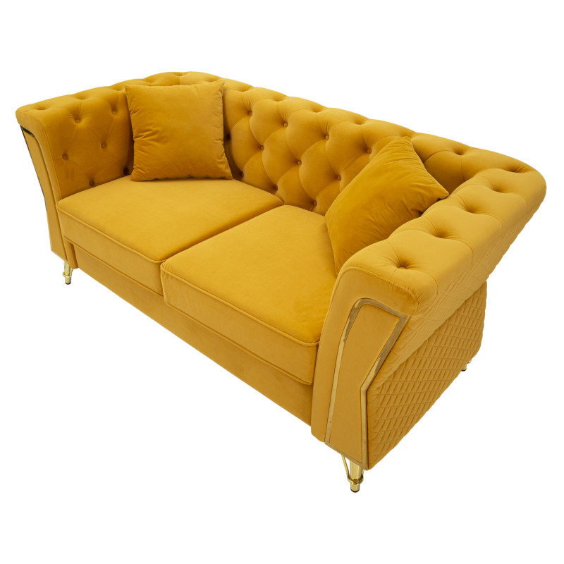 CANAPÉ EMY MOUTARDE AVEC COUSSINS CM 162X83X76