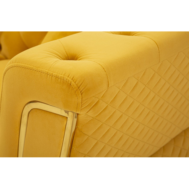CANAPÉ EMY MOUTARDE AVEC COUSSINS CM 162X83X76