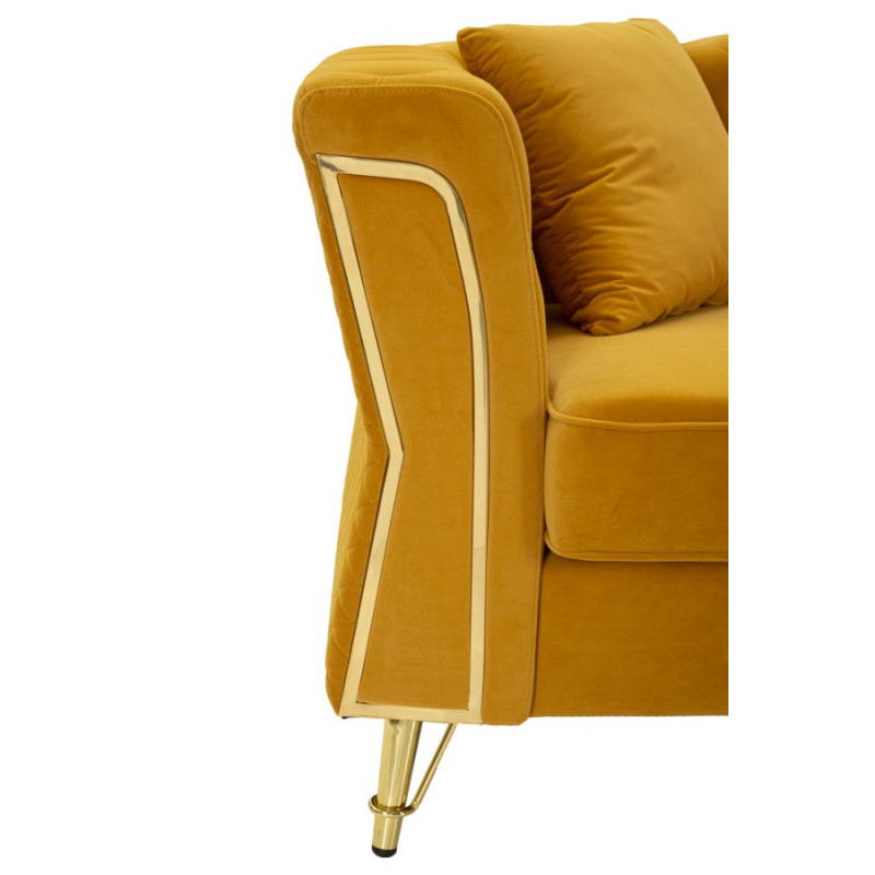 CANAPÉ EMY MOUTARDE AVEC COUSSINS CM 162X83X76