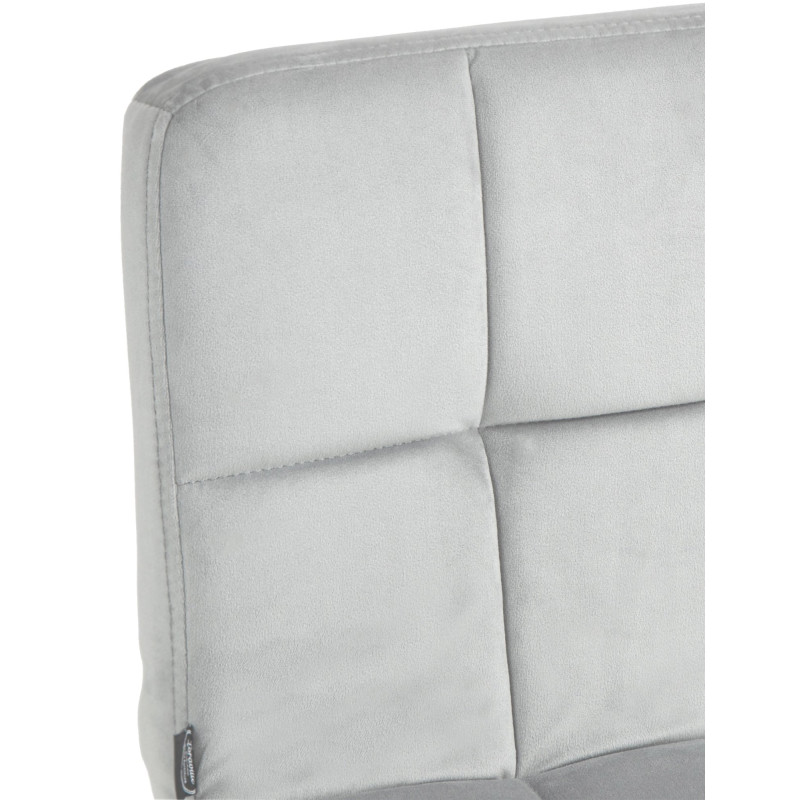 Ensemble de 2 tabourets de bar Peru, velours, blanc/gris