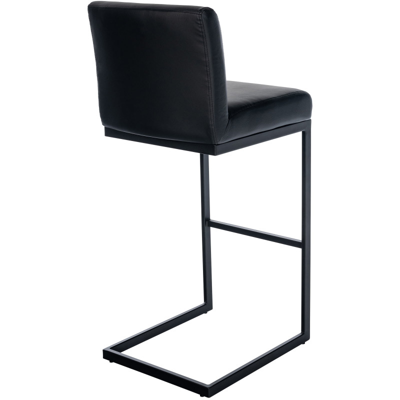 Tabouret de bar Hopewell, similicuir, noir