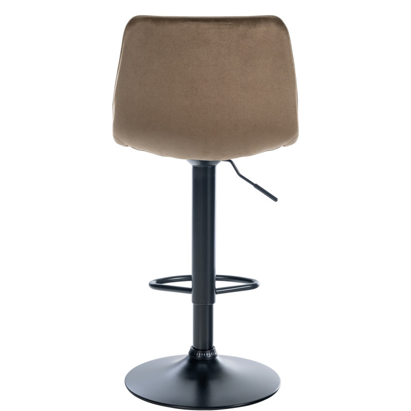 Ensemble de 2 tabourets de bar Lex en velours, noir et marron