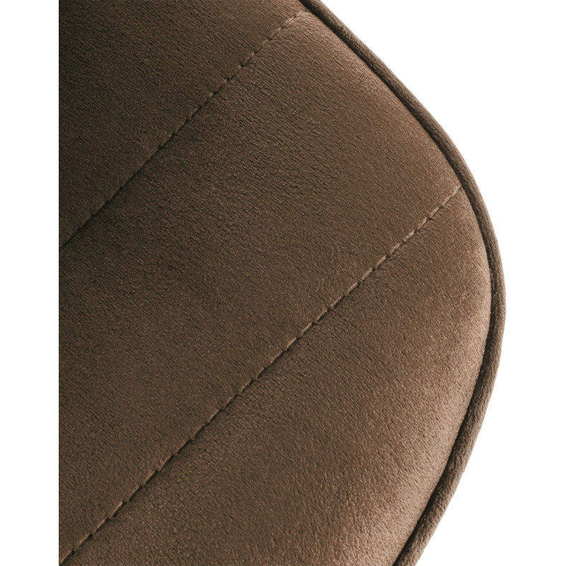 Ensemble de 2 tabourets de bar Lex en velours, noir et marron