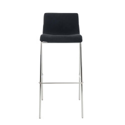 Tabouret de bar Hoover tissu 4 pieds structure chromée