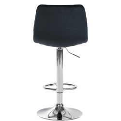 Set di 2 sgabelli da bar Lex in velluto, cromati, neri