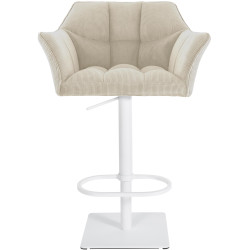 Taburete de bar Damaso W Cord, crema