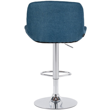 Set di 2 sgabelli da bar Solon, cromati, tessuto blu