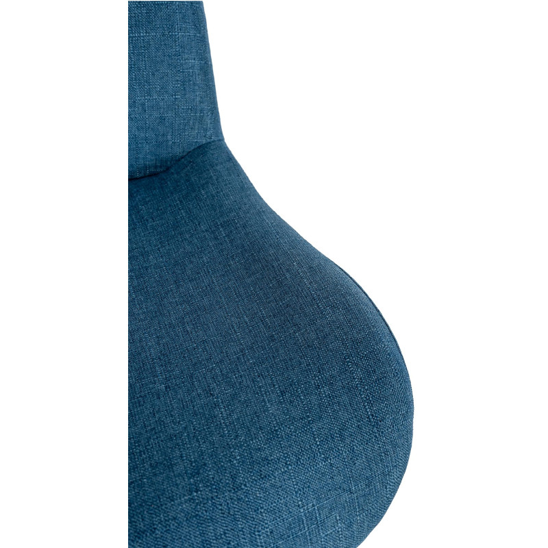 Ensemble de 2 tabourets de bar Solon, chromés, tissu bleu