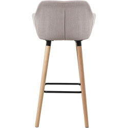 Ensemble de 2 tabourets de bar Grant, tissu taupe
