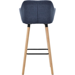 Ensemble de 2 tabourets de bar Grant, en tissu, bleu foncé