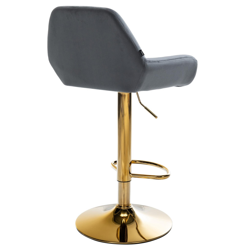 Set di 2 sgabelli da bar Braga Gold velluto grigio scuro