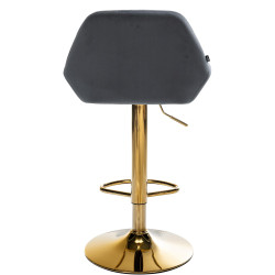 Set di 2 sgabelli da bar Braga Gold velluto grigio scuro