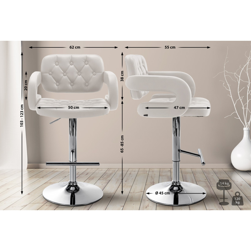 Tabouret de bar Dublin C blanc