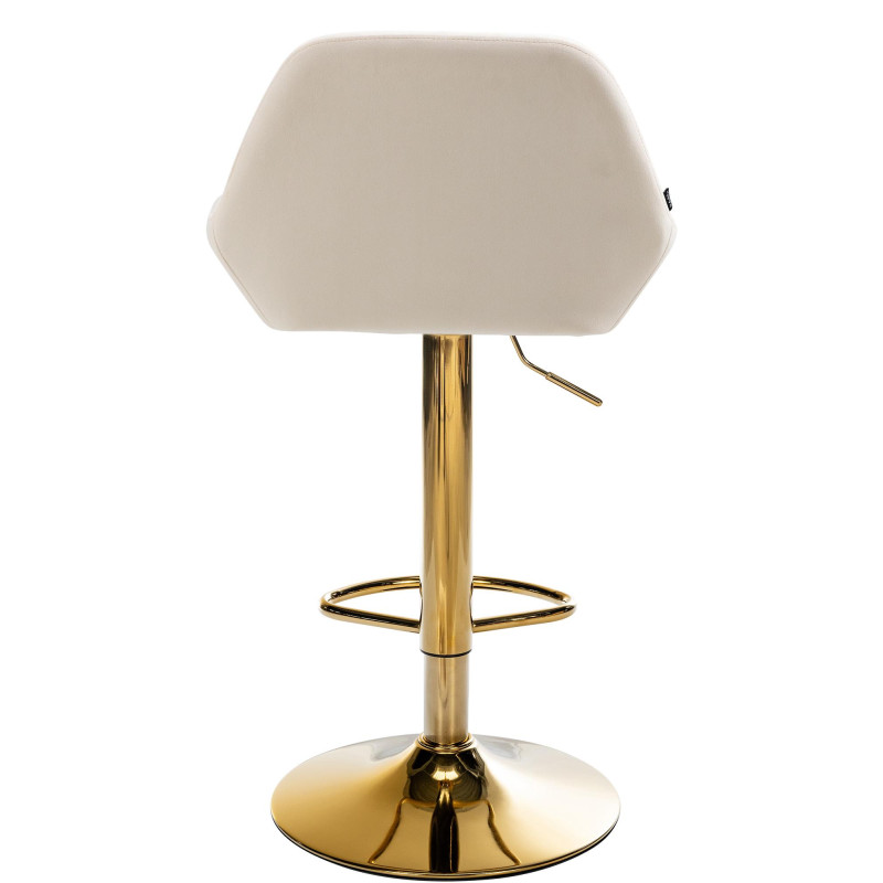 Banqueta de bar Braga em veludo dourado, cor creme.