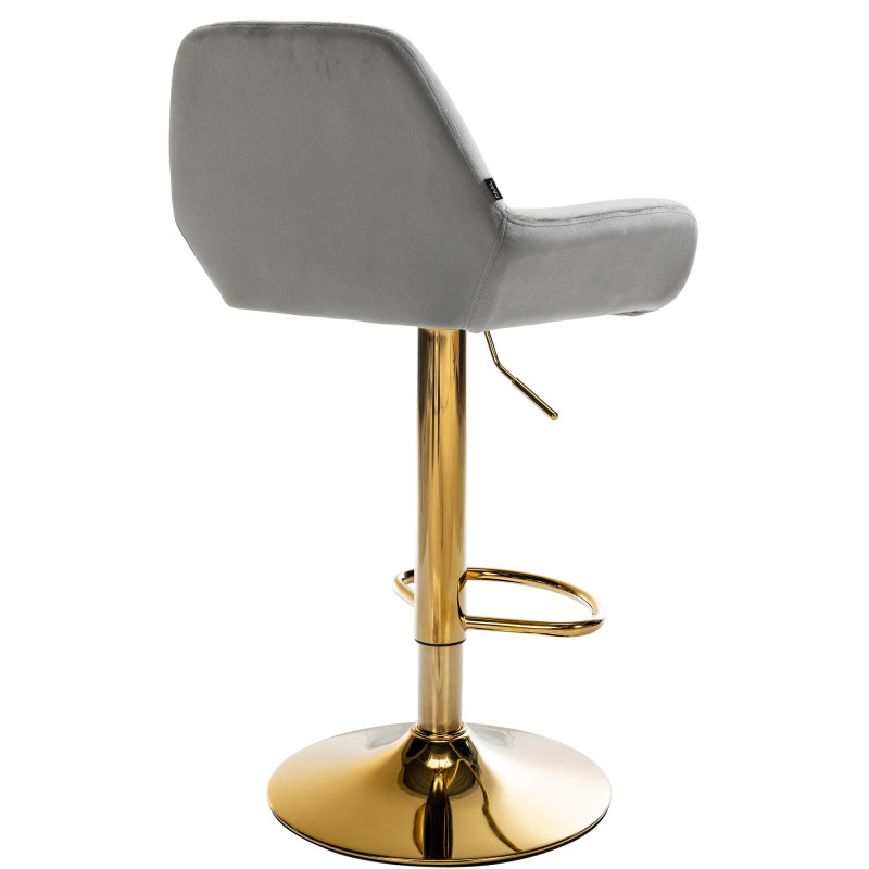 Ensemble de 2 tabourets de bar Braga Gold Velvet Grey