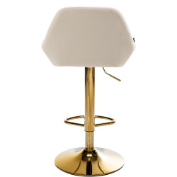 Conjunto de 2 banquetas de bar Braga em veludo dourado, cor creme.