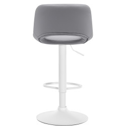 Set di 2 sgabelli da bar Camden, similpelle, bianco/grigio
