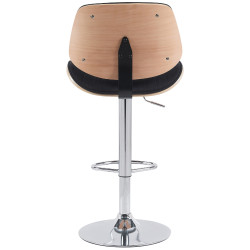 Sgabello da bar Clawson in cromo naturale/tessuto nero