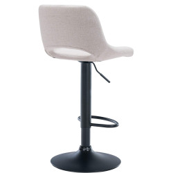 Ensemble de 2 tabourets de bar Camden, en tissu, noir et crème