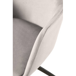 Chaise de salle à manger en velours Olema | gris