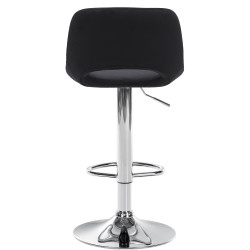 Ensemble de 2 tabourets de bar Camden, velours, chrome, noir