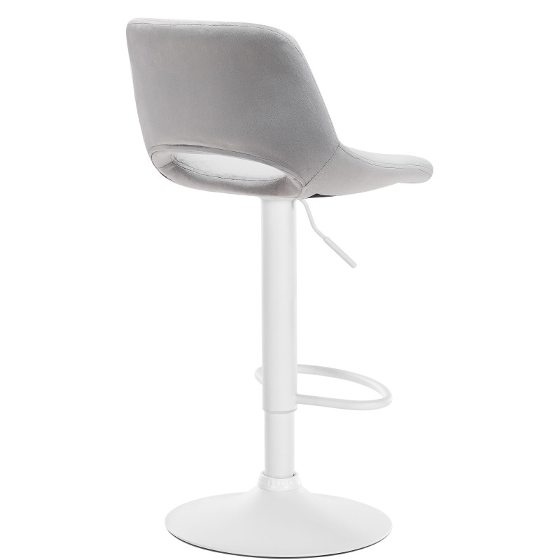 Ensemble de 2 tabourets de bar Camden en velours, blanc/gris clair