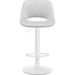 Ensemble de 2 tabourets de bar Camden en velours, blanc/gris clair