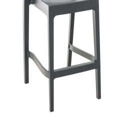 Juego de 4 taburetes de bar Maya, gris oscuro