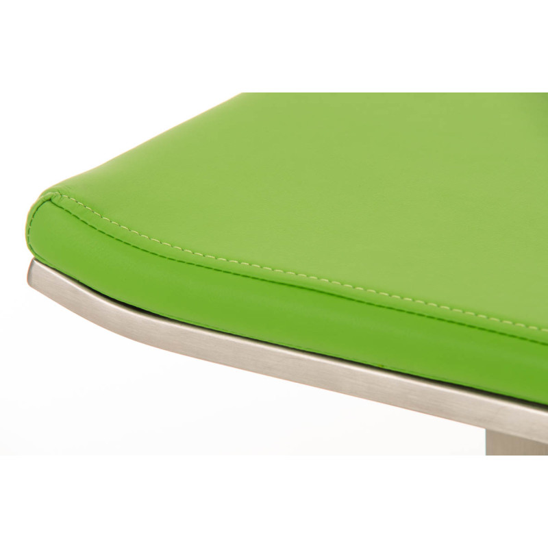 Tabouret de bar Lameng en cuir artificiel E78 vert