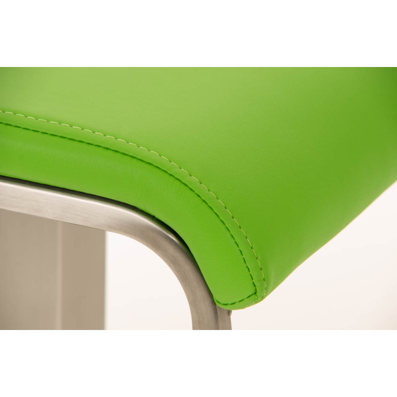 Tabouret de bar Lameng en cuir artificiel E78 vert