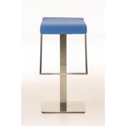 Tabouret de bar Lameng en cuir artificiel E78 bleu