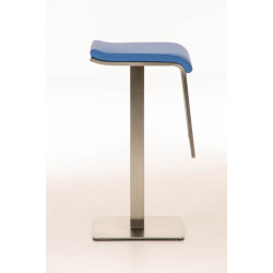 Tabouret de bar Lameng en cuir artificiel E78 bleu