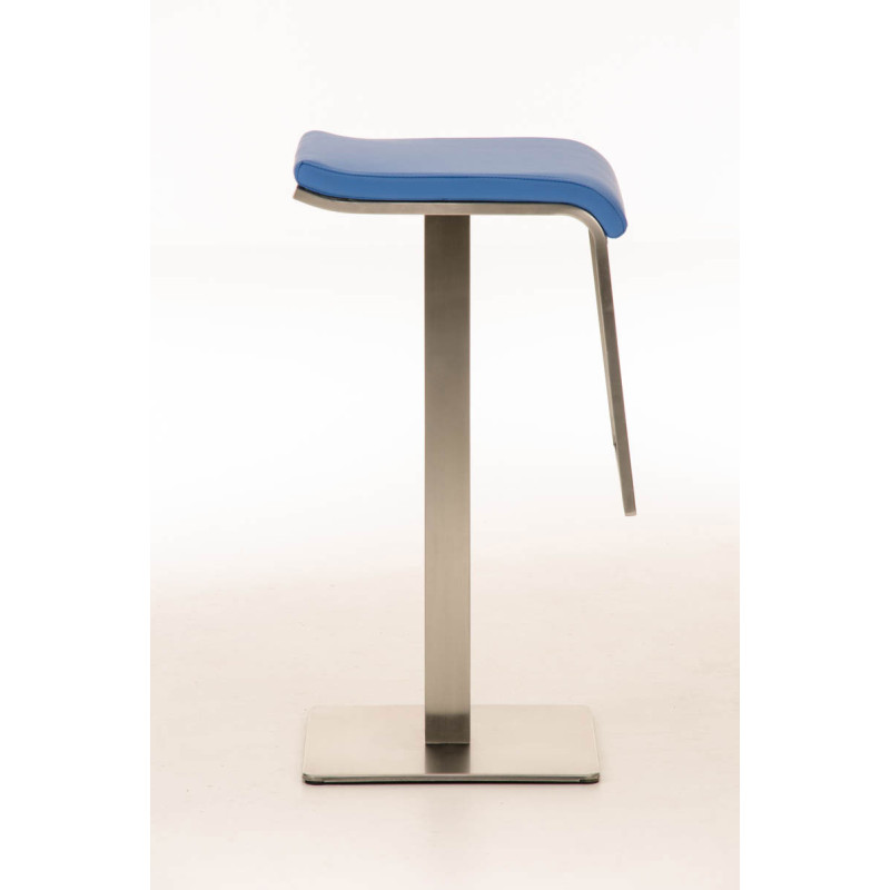 Tabouret de bar Lameng en cuir artificiel E78 bleu